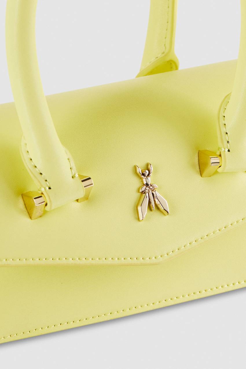 Yellow Patrizia Pepe Fly Bamby Leather Mini Shoulder Bag | LMGWYEV-01