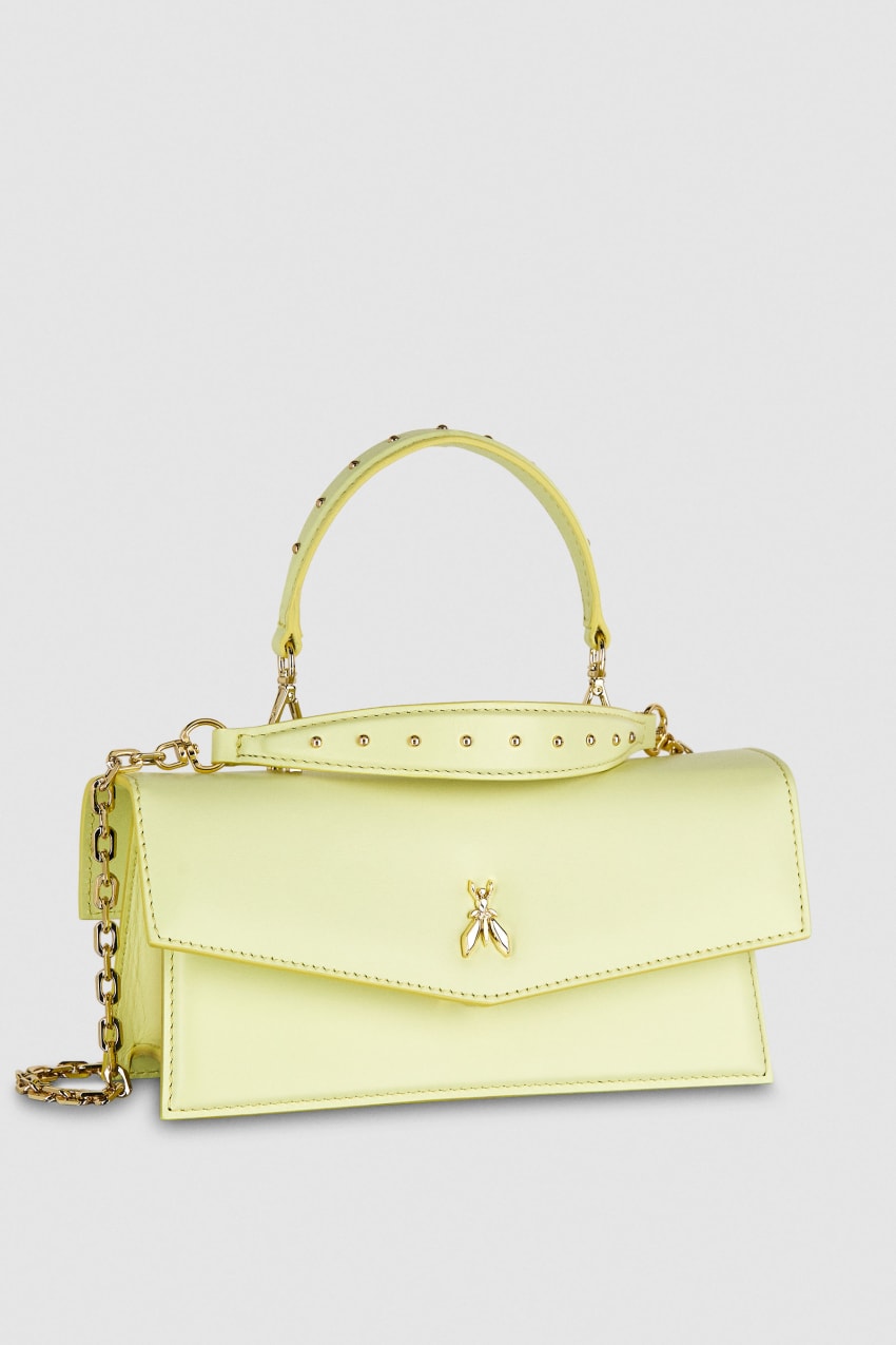 Yellow Patrizia Pepe Fly Bamby Leather Shoulder Bag | ADFEBYP-92