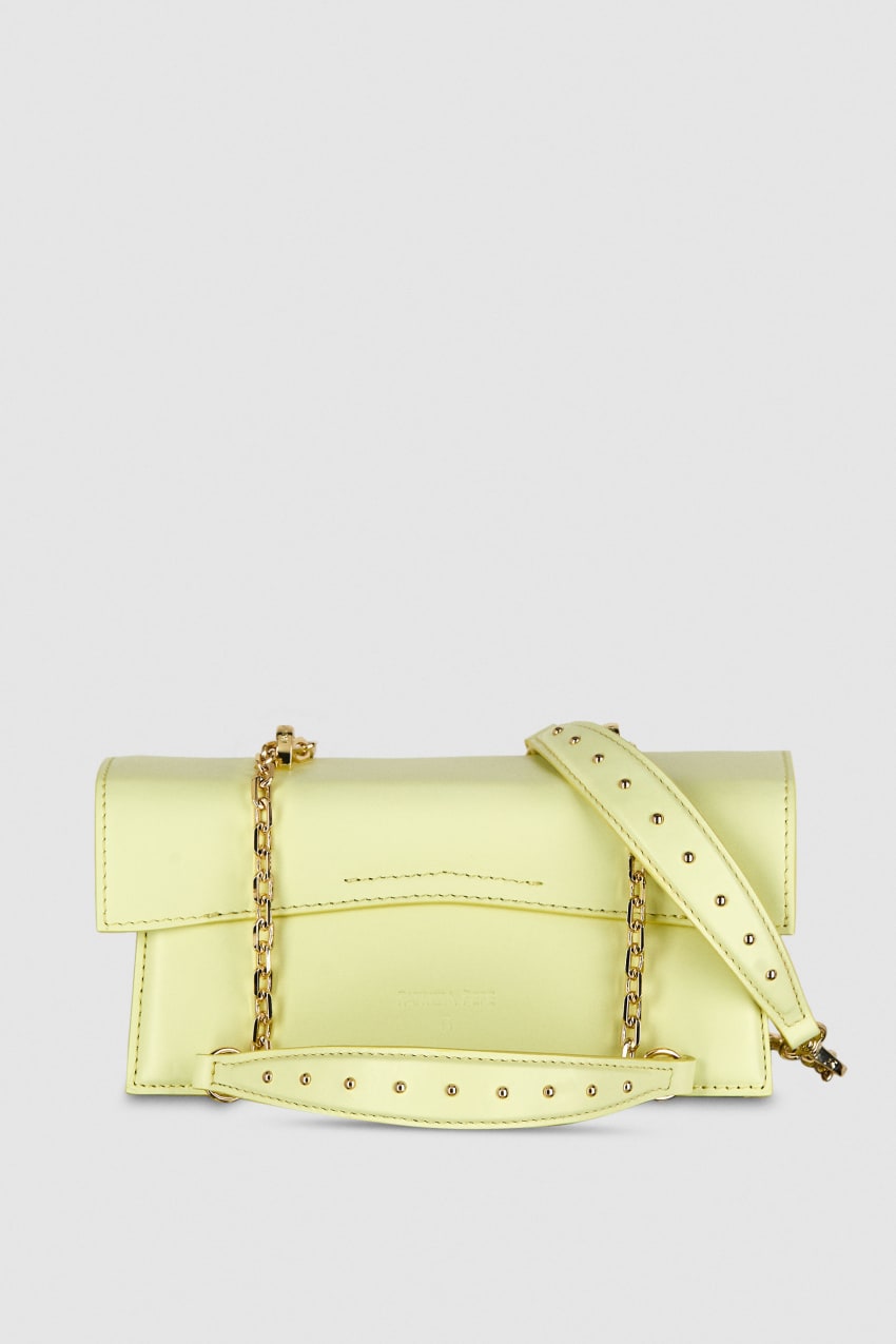 Yellow Patrizia Pepe Fly Bamby Leather Shoulder Bag | ADFEBYP-92