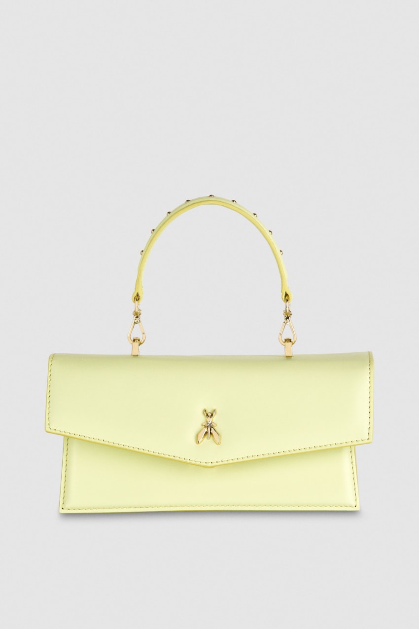 Yellow Patrizia Pepe Fly Bamby Leather Shoulder Bag | ADFEBYP-92