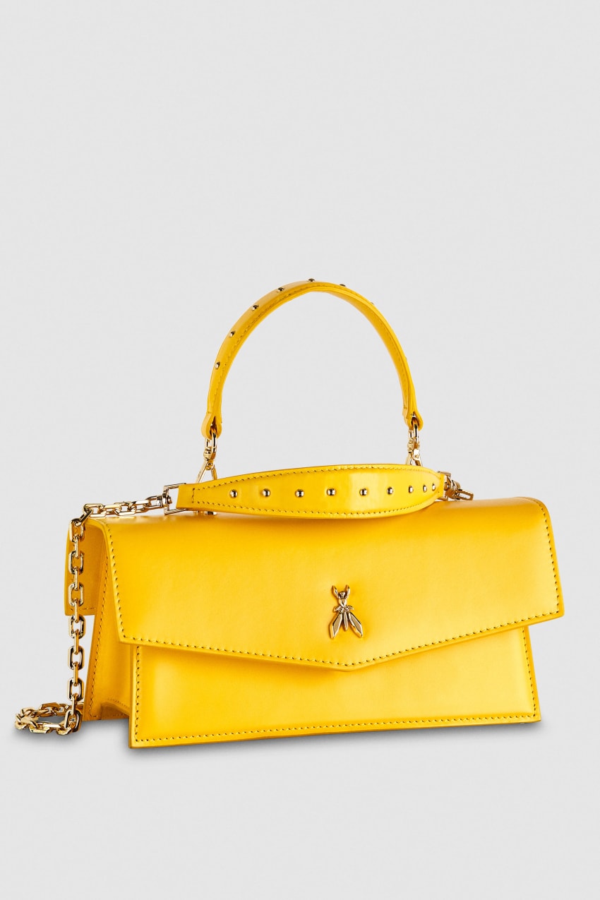 Yellow Patrizia Pepe Fly Bamby Leather Shoulder Bag | GZLSABC-82