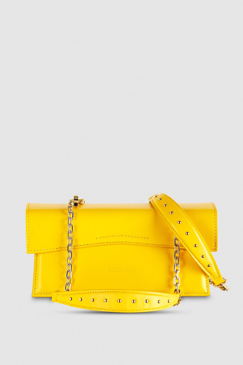 Yellow Patrizia Pepe Fly Bamby Leather Shoulder Bag | GZLSABC-82