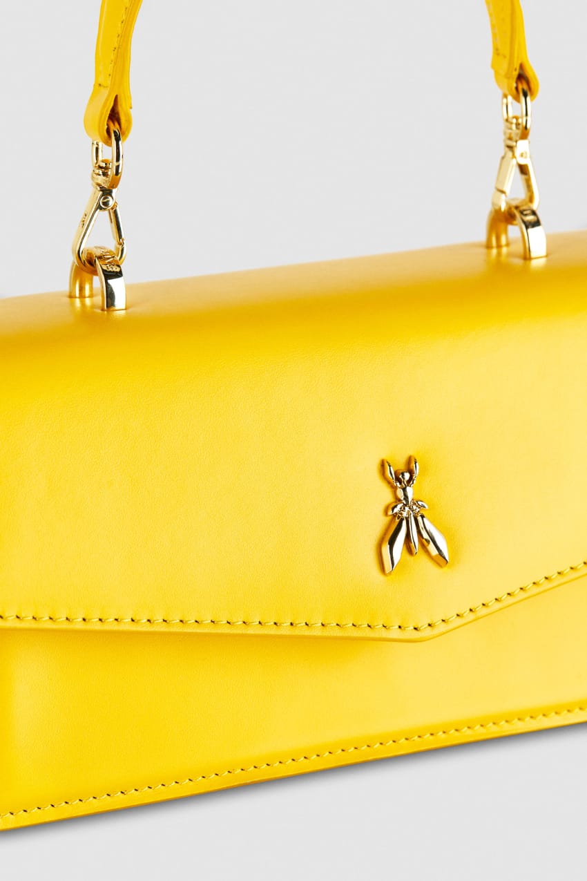 Yellow Patrizia Pepe Fly Bamby Leather Shoulder Bag | GZLSABC-82