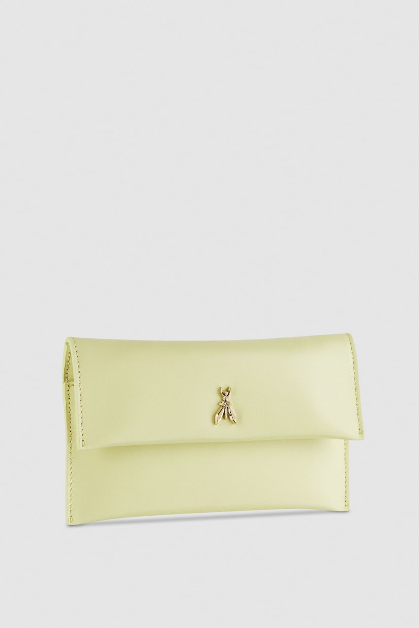 Yellow Patrizia Pepe Leather Clutch Bag With Chain Shoulder Strap | XCAZRQN-47