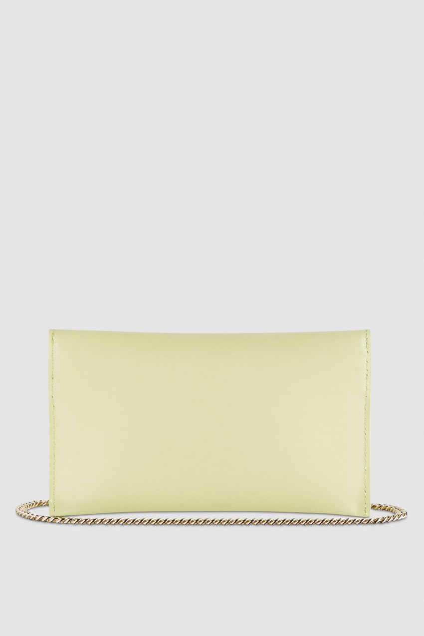 Yellow Patrizia Pepe Leather Clutch Bag With Chain Shoulder Strap | XCAZRQN-47