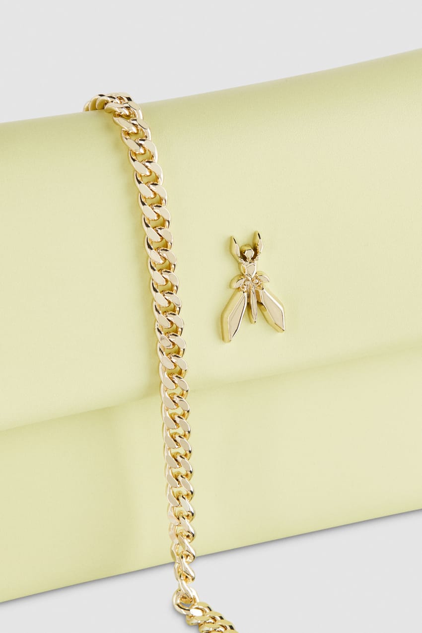 Yellow Patrizia Pepe Leather Clutch Bag With Chain Shoulder Strap | XCAZRQN-47