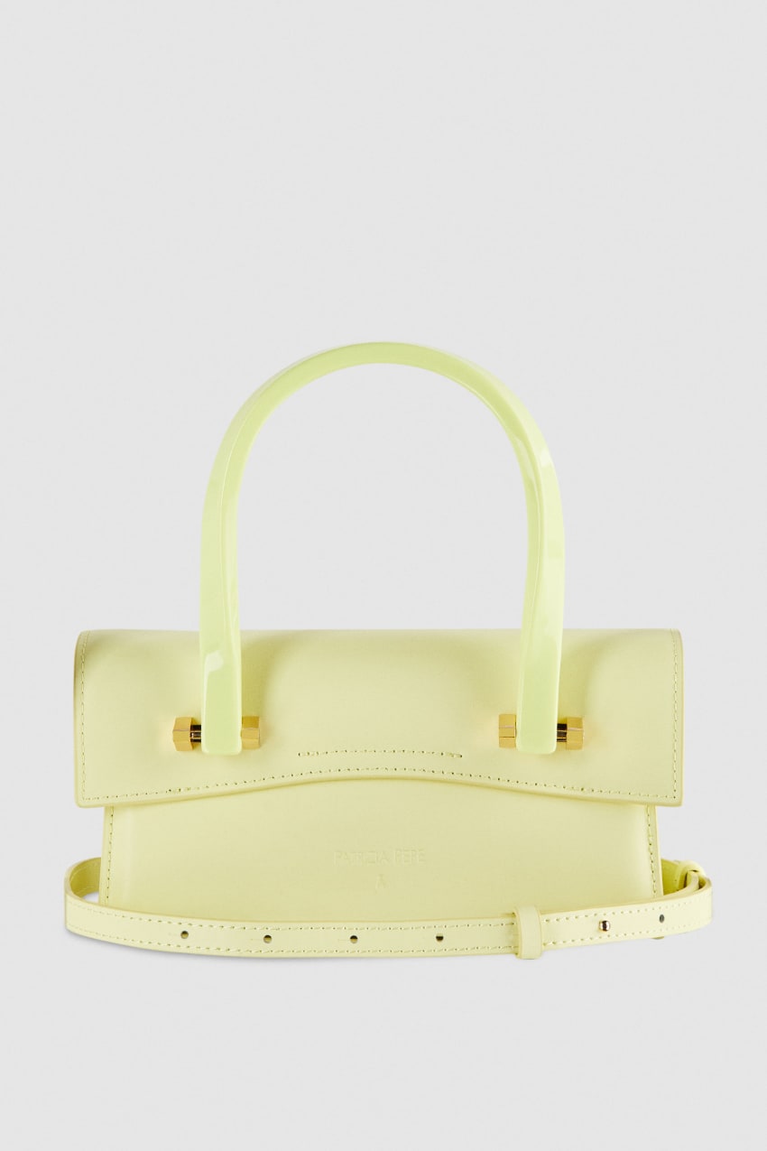 Yellow Patrizia Pepe Leather Shoulder Bag With Snap Closure | WEIYQLZ-05