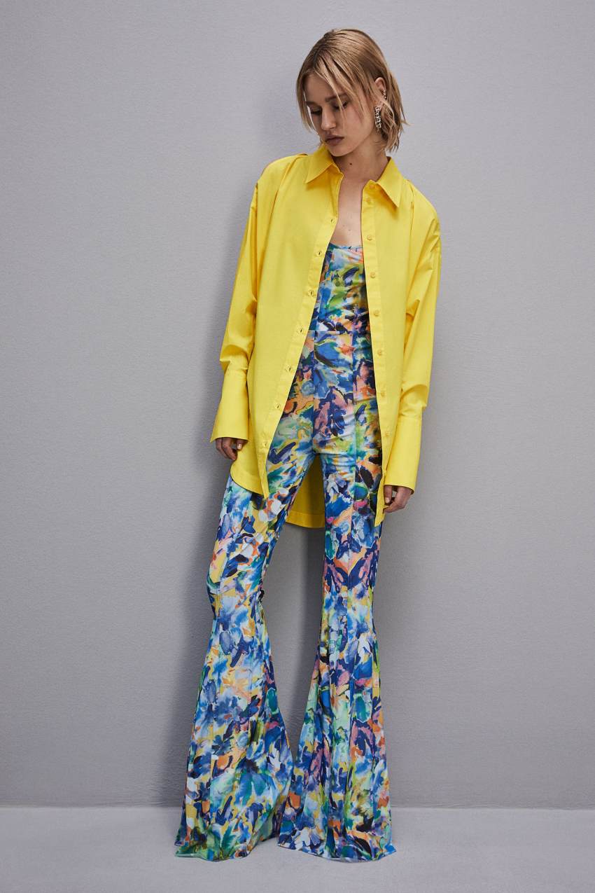 Yellow Patrizia Pepe Long-sleeved Oversized Cotton Shirt | IULWQJT-16