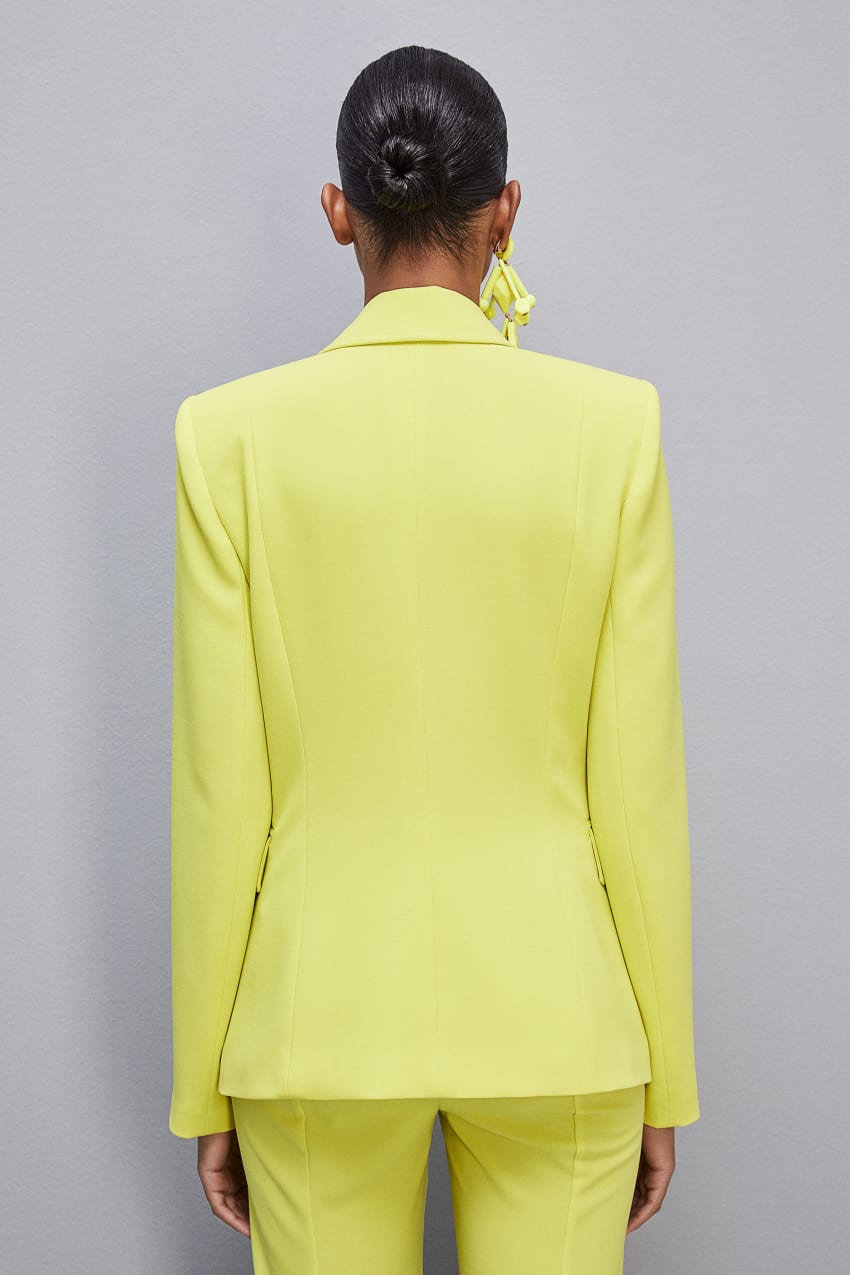 Yellow Patrizia Pepe One-button Jacket In Sablè Crepe Fabric | ZOPEGRJ-62