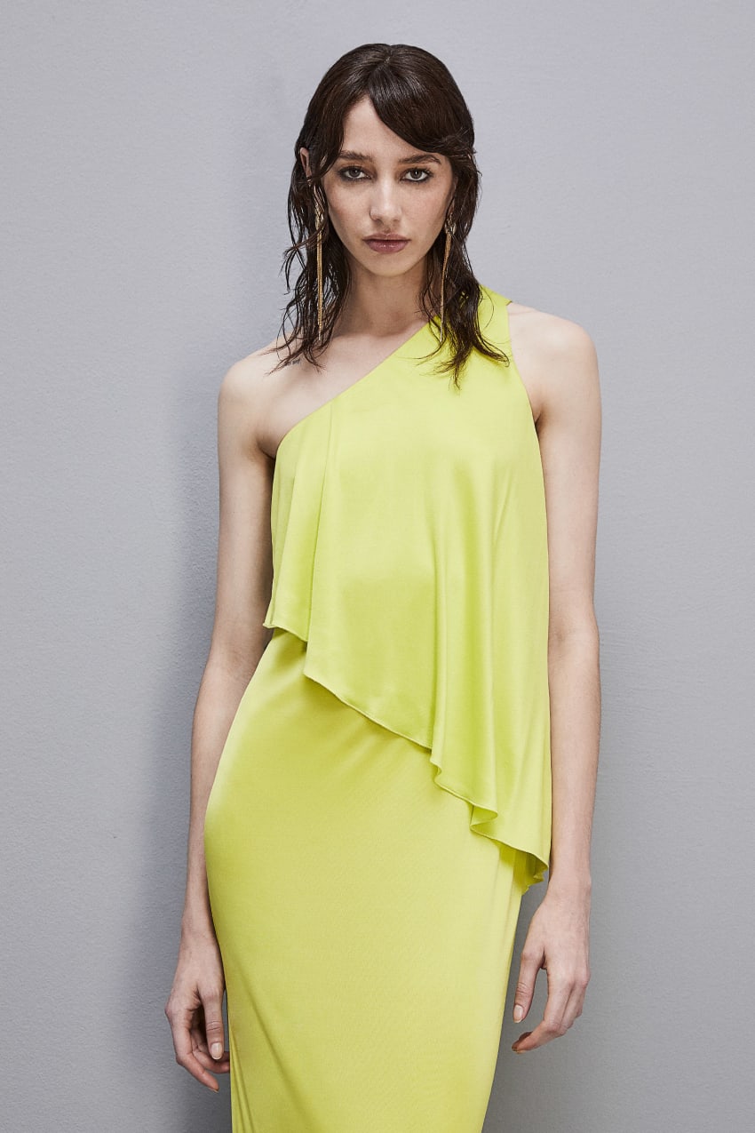 Yellow Patrizia Pepe Ruched Jersey Dress With Fly Detail | GDRJXTS-90