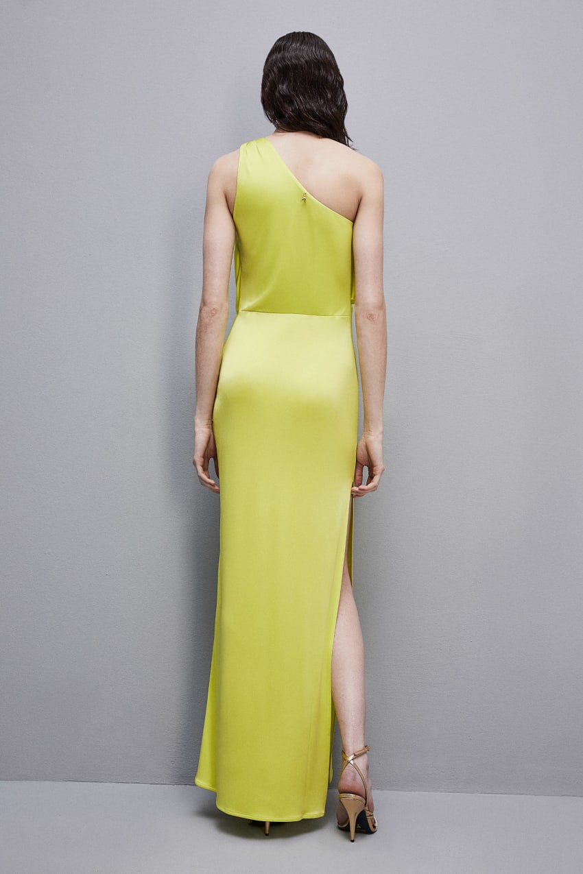 Yellow Patrizia Pepe Ruched Jersey Dress With Fly Detail | GDRJXTS-90