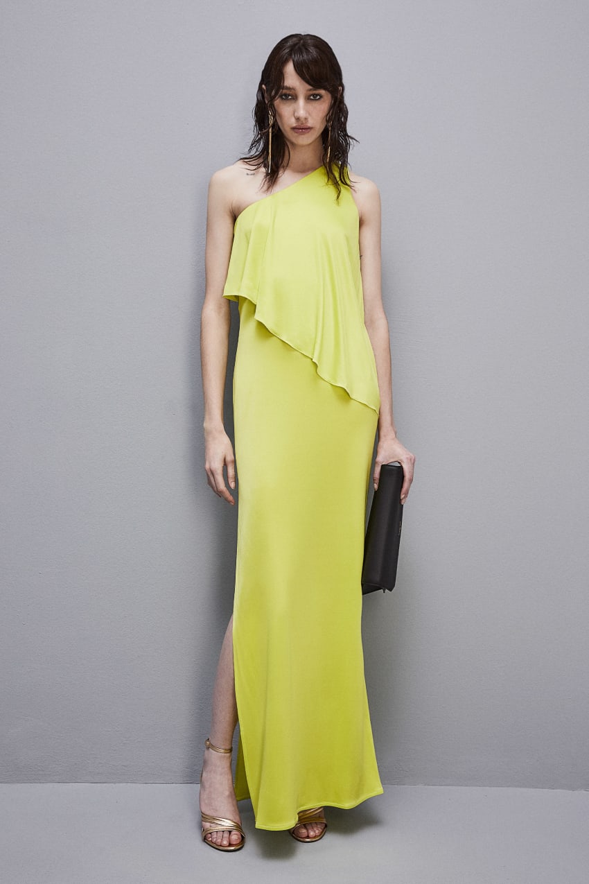 Yellow Patrizia Pepe Ruched Jersey Dress With Fly Detail | GDRJXTS-90